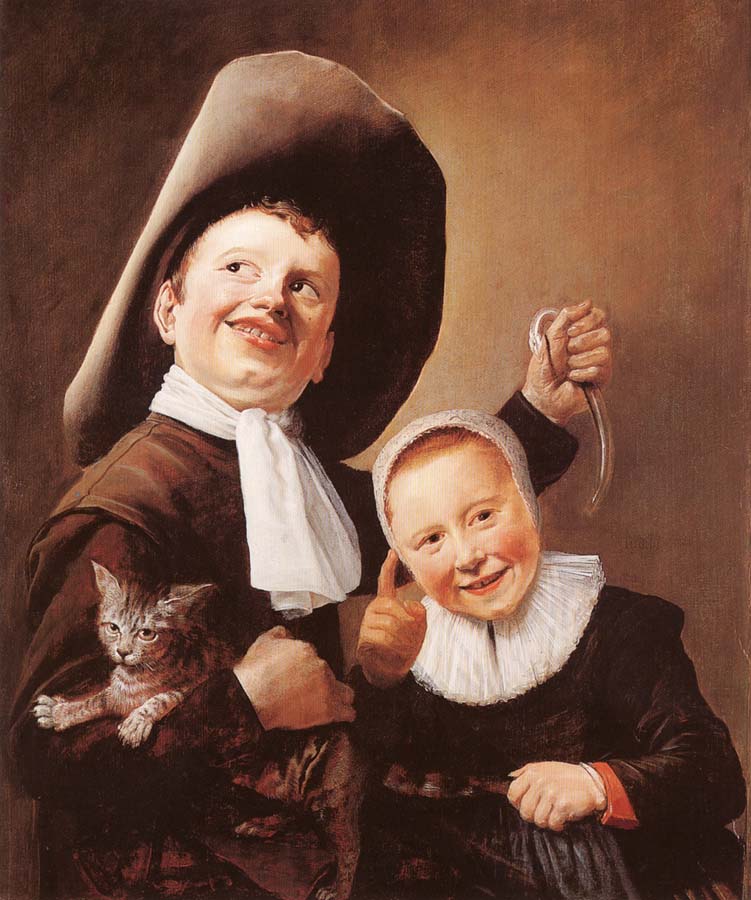 A Boy and a Girl with a Cat and an Eel